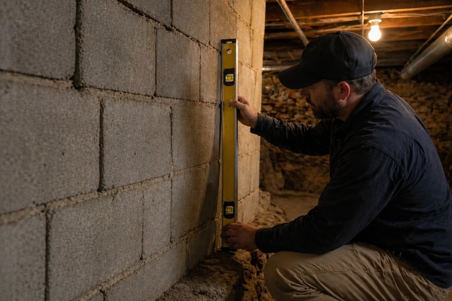 Foundation repair Blacksburg VA — older home foundation crack assessment