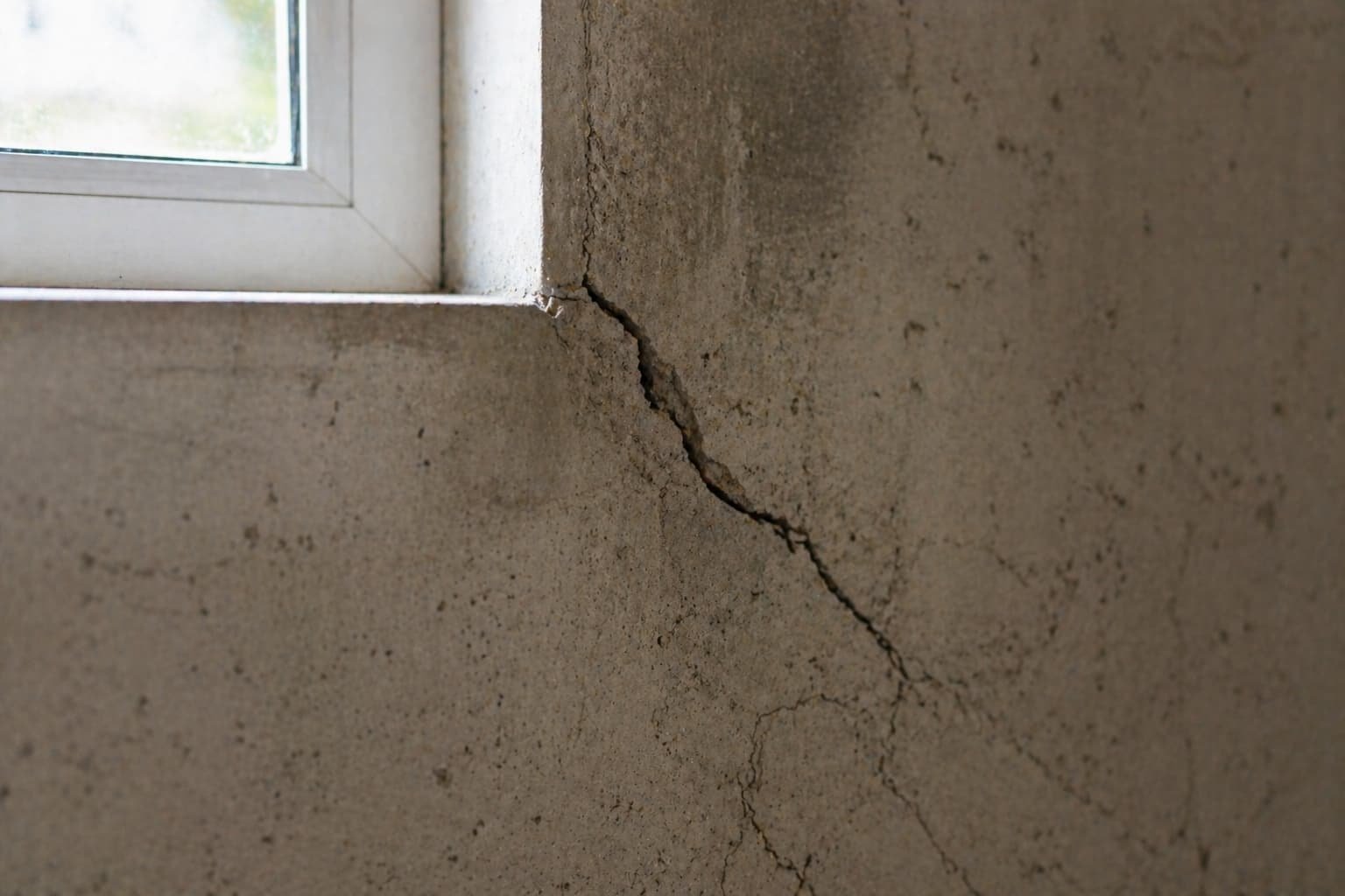 Foundation repair signs — diagonal crack above door frame in Roanoke home