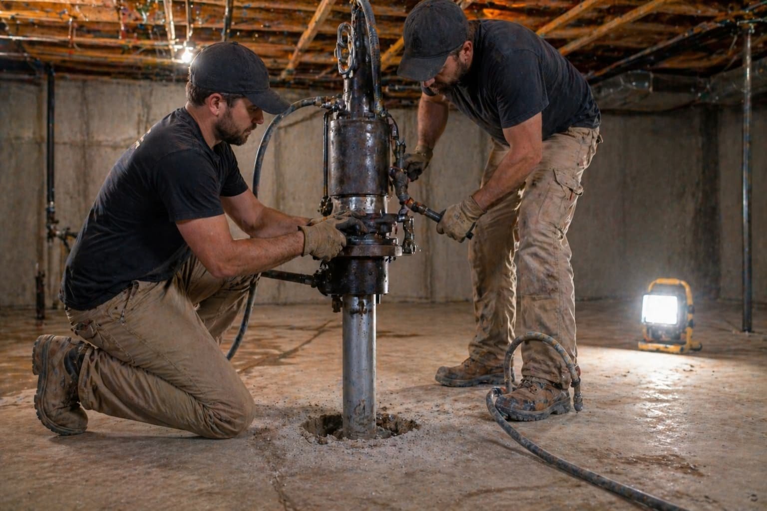 Foundation repair timeline — pier installation in Roanoke VA residential property
